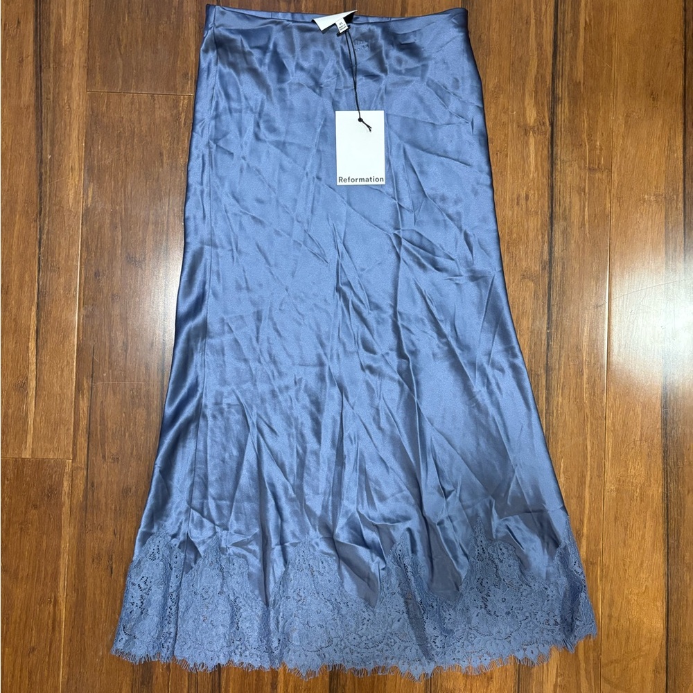 reformation carolina silk skirt